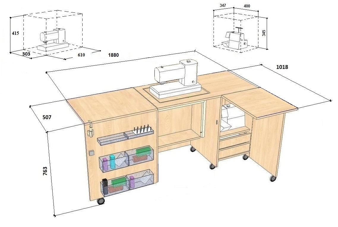 Стол для швейного оборудования комфорт
